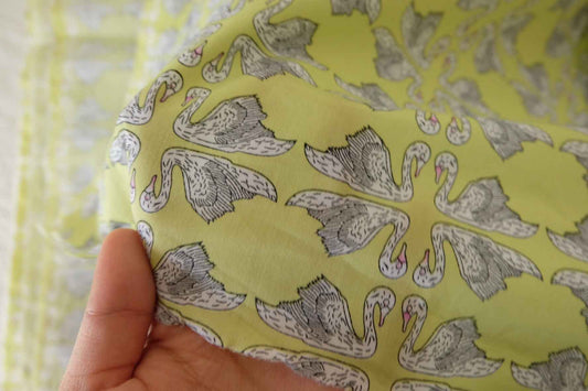 Storybook Swan Cotton Poplin Fabric – 2.2 yd