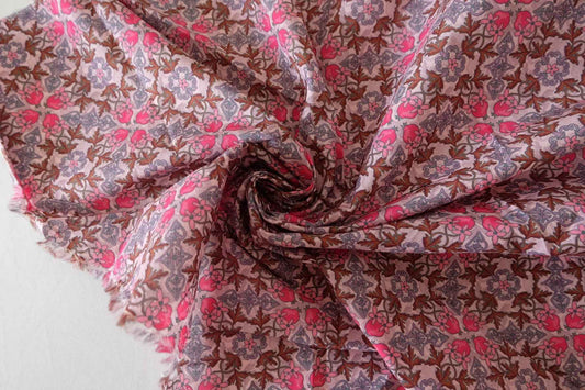 Vintage Pink Floral Cotton Lawn Fabric – 3.8 yd