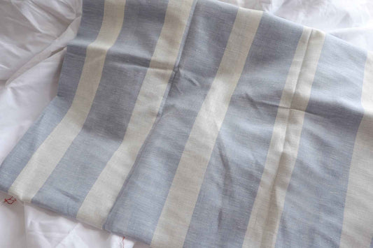 Soft Blue Stripe Cotton-Linen Fabric - 2.19 yd