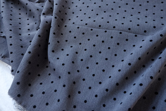 Flocked Polka Dot TR Suiting Fabric - 2.19 yd