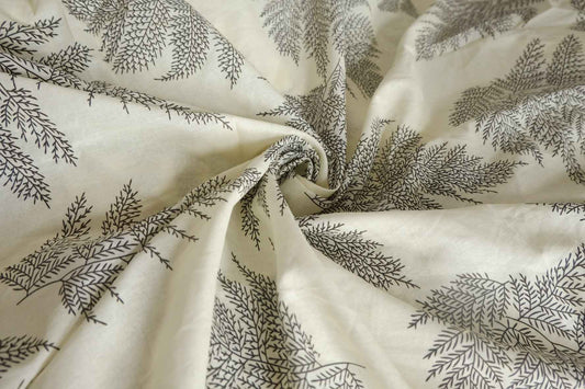 Black Fern Cotton-Linen Blend Fabric - 1.91 yd