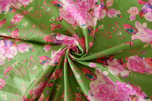 Pink Rose Garden Cotton Lawn Remnant – 1.1 yd