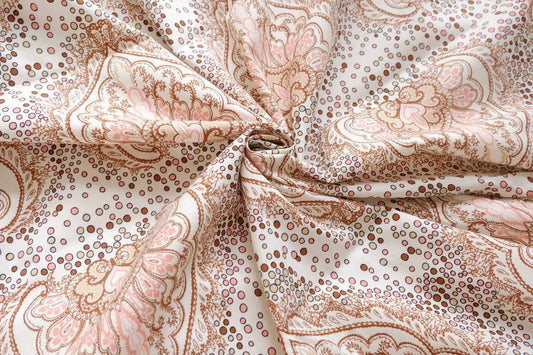 Soft Paisley Cotton Rayon Fabric, Cool Drapey Dress Weight, 3.28 Yards