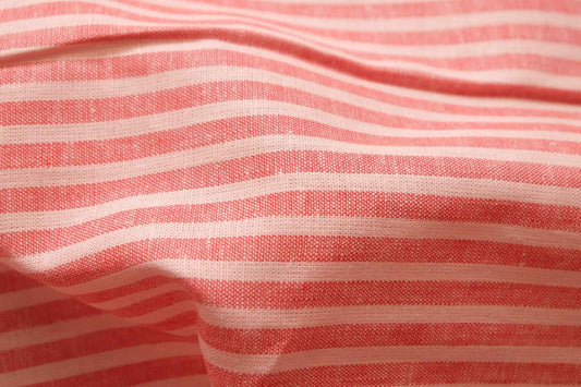80% Linen Cotton Stripe Fabric – Medium Weight | 2.2 Yards - BUBBO