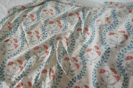 Pink Floral Vine Cotton Nylon Fabric – 3.3 yd