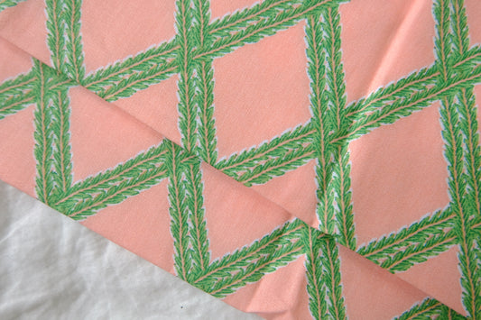 Pink Geometric Cotton Poplin Fabric – Crisp Graphic Summer Cotton (1.64 yards)