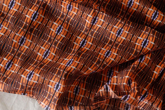 Rust Geometric Lightweight Cotton Fabric – 3.3 yd