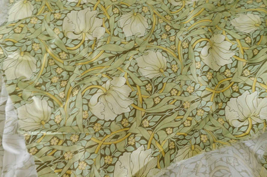 Sage Arts & Crafts Floral Cotton Sateen Fabric – 2.2 yd