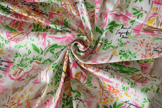 Paris Garden Stretch Cotton Sateen Fabric – 2.2 Yards