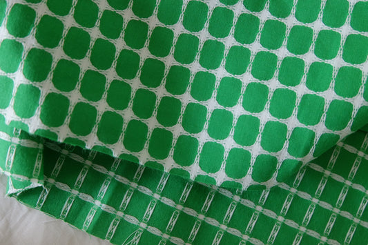 Emerald Grid Embroidered Cotton – 2.2 yd