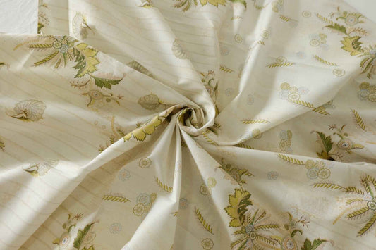Vintage Fern Floral Cotton Poplin Fabric – 3.3 yd