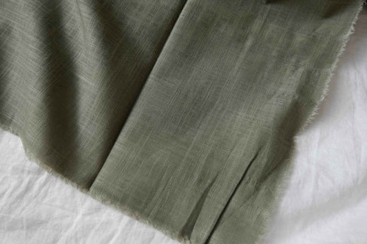 Sage Slub Cotton Linen Fabric - 2.19 yd