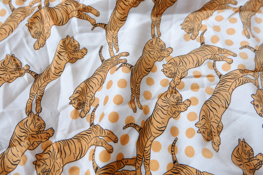 Tiger Print Textured Faux Satin for Shirts 2.3 Yards