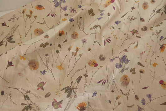 Botanical Meadow Heavy Linen Fabric – 2.5 yd
