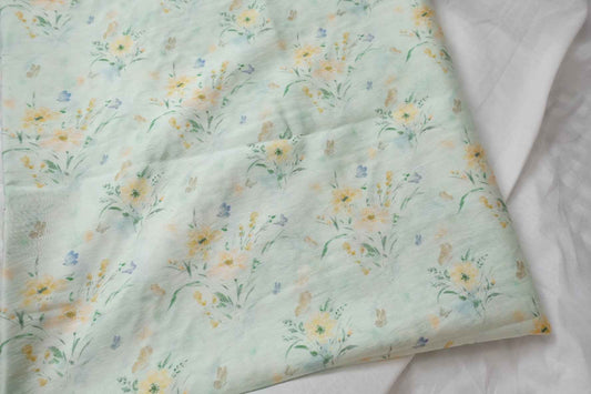 Mint Meadow Tencel Cotton Fabric, Soft Breathable Summer Weight, 3.28 Yards