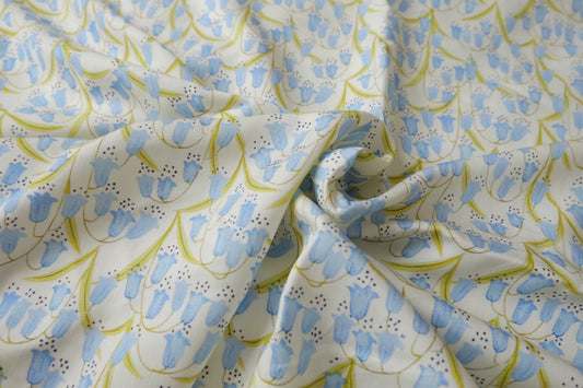 Blue Bellflower Lyocell Twill Fabric - 3.28 yd