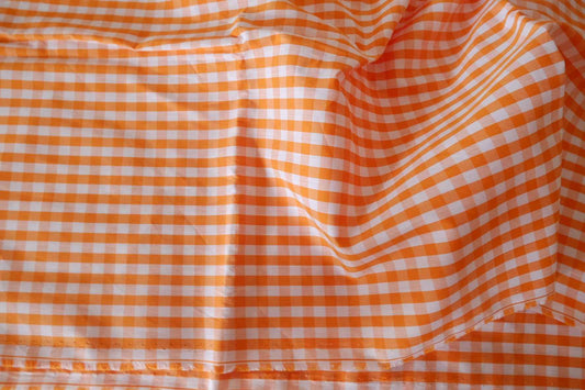 Orange Yarn-Dyed Cotton Gingham Fabric – 3.3 yd