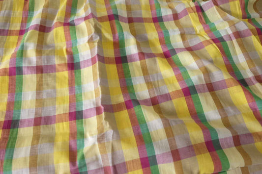Sunny Yarn-Dyed Plaid Lightweight Cotton Fabric – 2.2 Yards