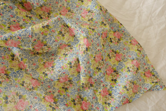 Blue Sprig Rose Lightweight Cotton – 1.09 yd
