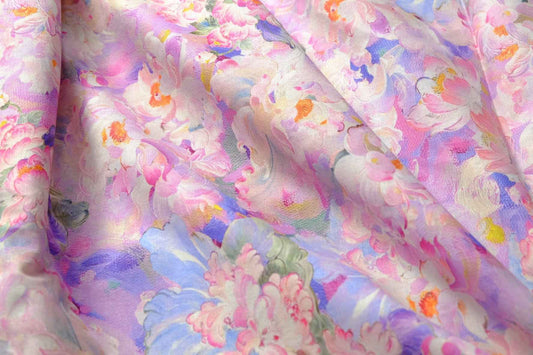 Pastel Floral Cotton Fabric, Soft 20s Dress Weight, 3.28 Yards