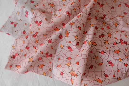 Pink Scattered Floral Cotton Lawn Fabric – 3.3 yd
