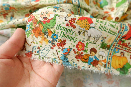 Nursery Rhyme Print Soft Cotton Twill — 2.19 yd Piece