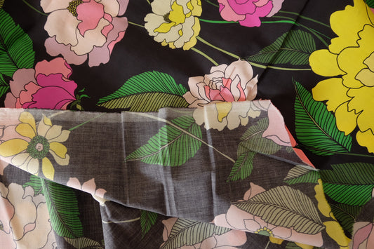 Bold Large Floral Cotton Poplin Fabric - 2.7 yd