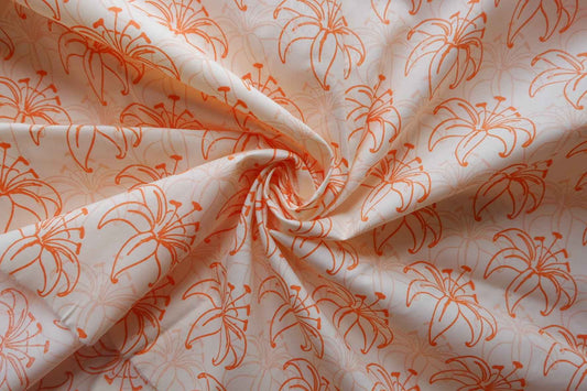 Orange Lily High-Density Cotton Poplin – 2.2 yd