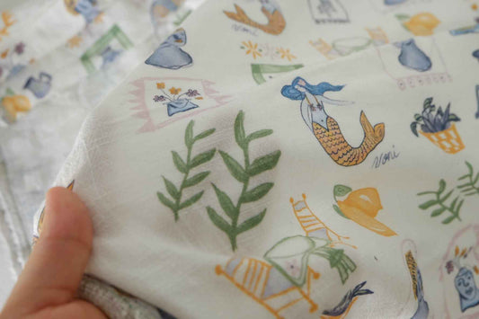 Mediterranean Sandwashed Linen Rayon Fabric – 1.6 yd