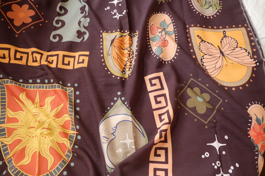 Medallion Print Rayon Fabric – Soft Drapey Summer Dress Fabric (3.28 yards)