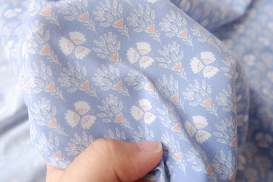Blue Ditsy Floral Swim Fabric, Sold by the yard