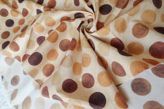 Watercolor Earth-Tone Dot Crisp Cotton Micro Twill — 2 yd