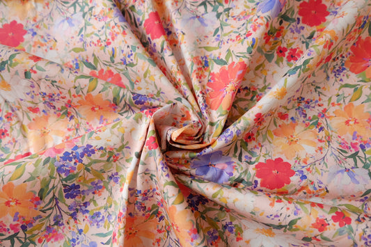 Dense Fine Twill Cotton Floral Fabric 2.2 Yards