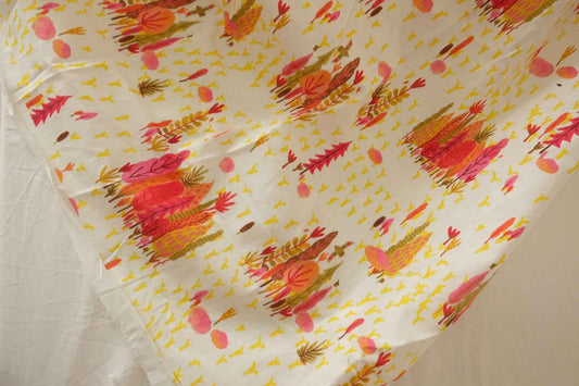 Coral Botanical Cotton Poplin — 3.83 yd