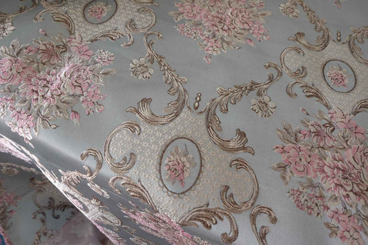 Rococo Floral Brocade Fabric with Backing – 2.2 yd