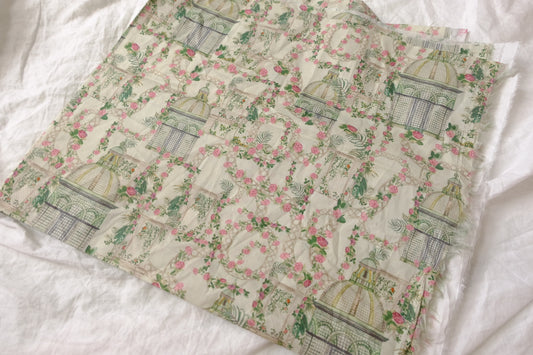 Greenhouse Rose Garden Cotton Lawn Fabric - 1.31 yd