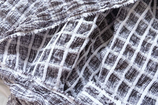 Textured Stretch Polyester Fabric, Voluminous Novelty Fabric for Puff Skirts, 1.09 Yards
