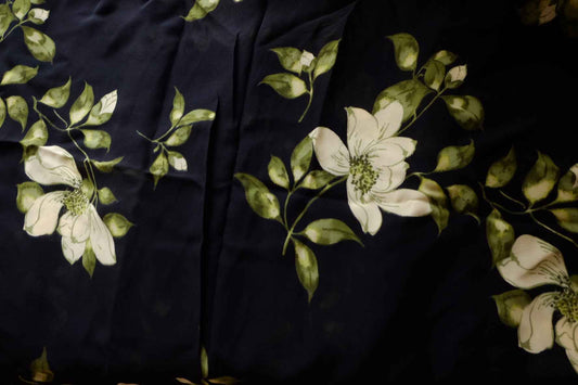 Ivory Blossom Viscose Fabric – 3.3 yd