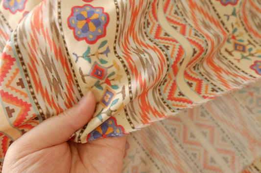 Folk Stripe Cotton Poplin Fabric – 2.2 yd