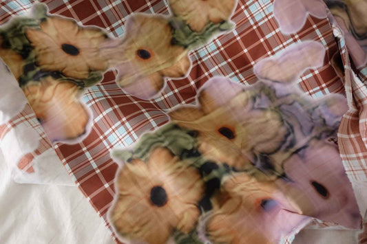 Floral Plaid Cotton Poplin Fabric – 2.2 yd