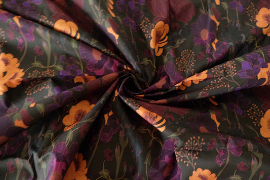Dark Floral High-Density Cotton Poplin Fabric – 2.7 yd