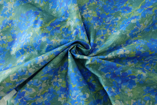 Cobalt Garden High-Density Cotton Twill – 1.6 yd
