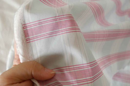 Powder Blue & Pink Striped Cotton Poplin Fabric – 2.2 y