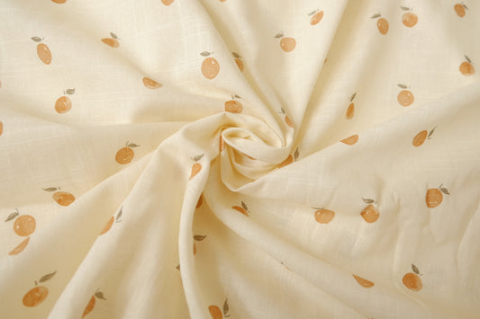 Tiny Orange Slub Cotton Linen Blend (1.6 Yards)