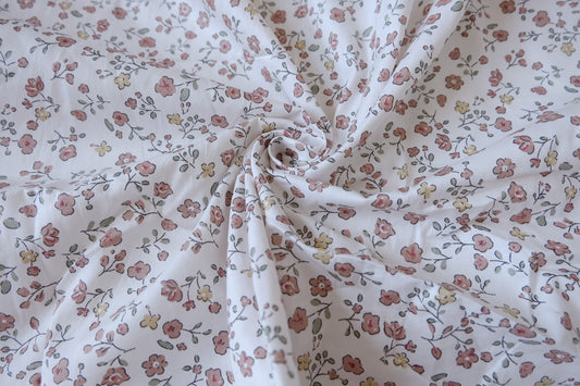 Soft Pastel Ditsy Floral Cotton Fabric - 3.28 yd