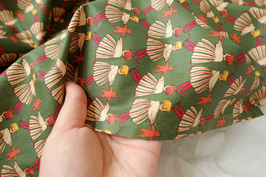 Storybook Girl Print Cotton Fabric — 2.19 yd Piece