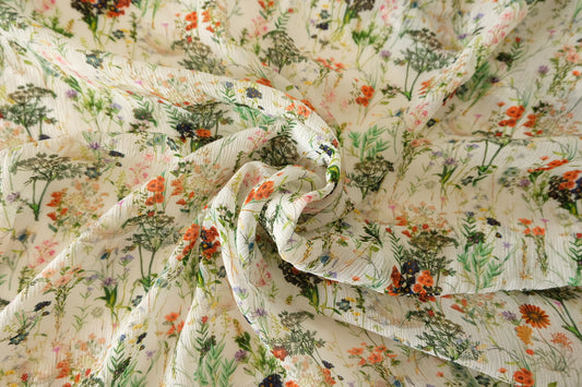 Crinkled Wildflower Lightweight Tencel Fabric - 1.6 yd