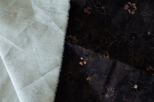 Midnight Wildflowers – Vintage Floral Cotton Canvas | 3.3 yards