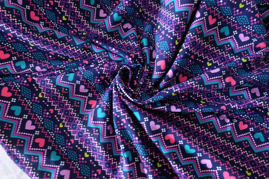 Colorful Heart Print Stretch Cotton Jersey – 1.6 yd
