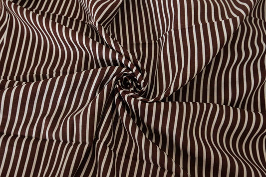 Brown Stripe Ramie Cotton Fabric – 2.2 yd